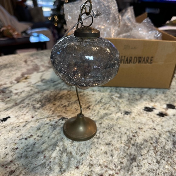 Set of 4 RH Handblown Mercury Smoke Onion Glass Christmas Ornaments kugel style